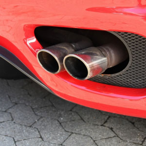 double car muffler tailpipes